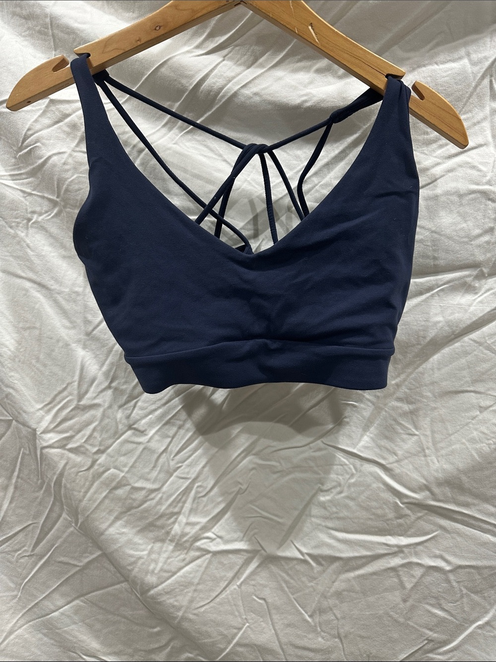 Athleta Navy Strappy-Back Sports Bra
